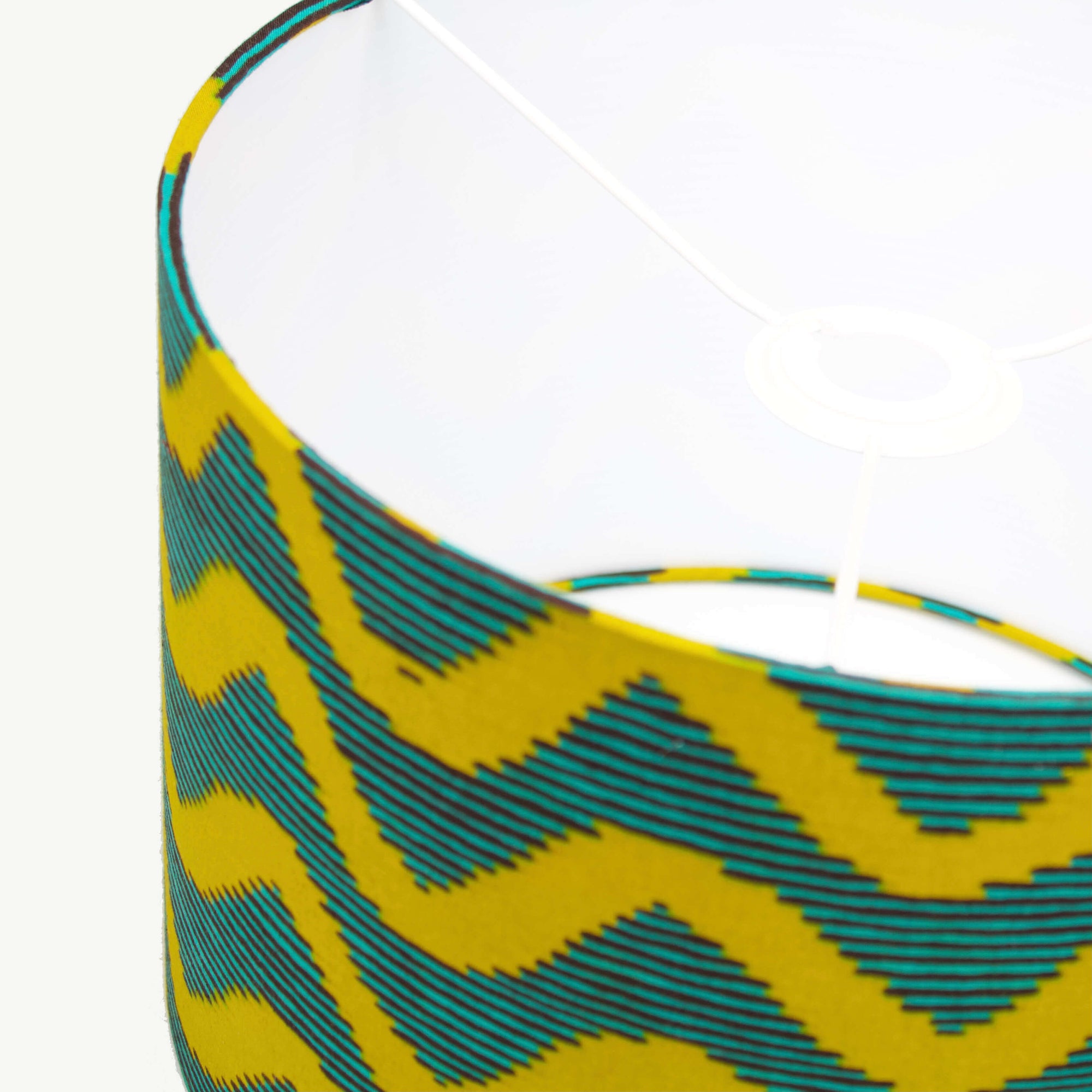 Green and Yellow Waves African Lampshade - Tropikala