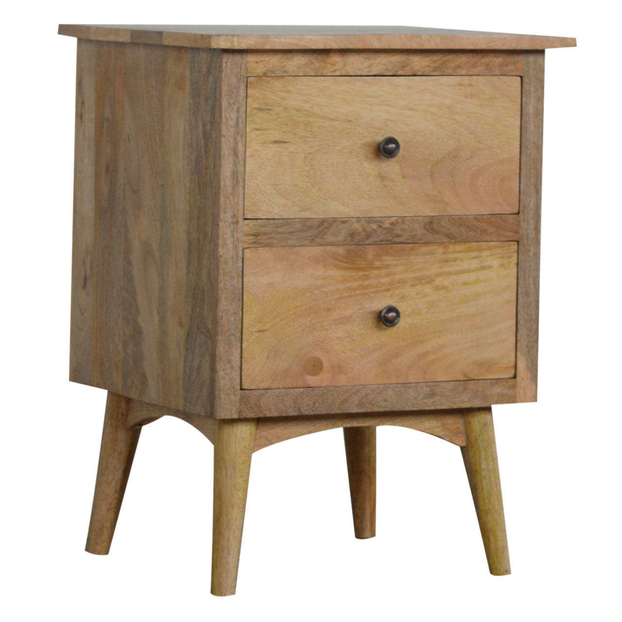 Mango Wood Bedside Table in Oak Finish