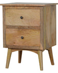 Mango Wood Bedside Table in Oak Finish