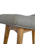 Curved Grey Tweed Bench