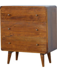 Curved Chestnut Chest of Drawers