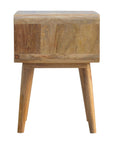 Curved Open Bedside Table in Oak Finish