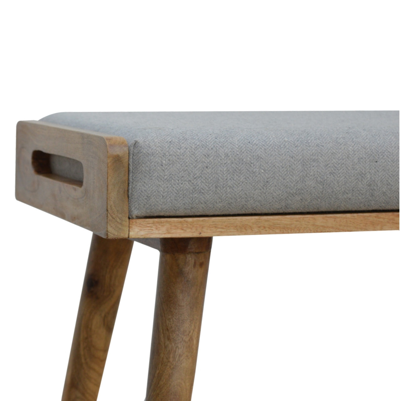 Jaya Grey Tweed Mango Wood Stool