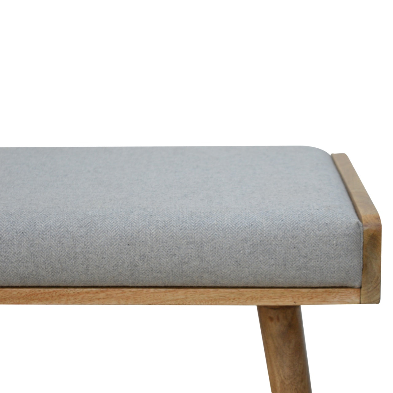 Jaya Grey Tweed Mango Wood Stool