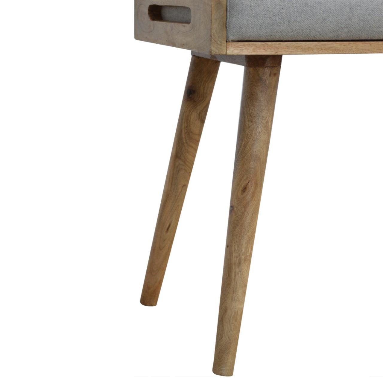 Jaya Grey Tweed Mango Wood Stool