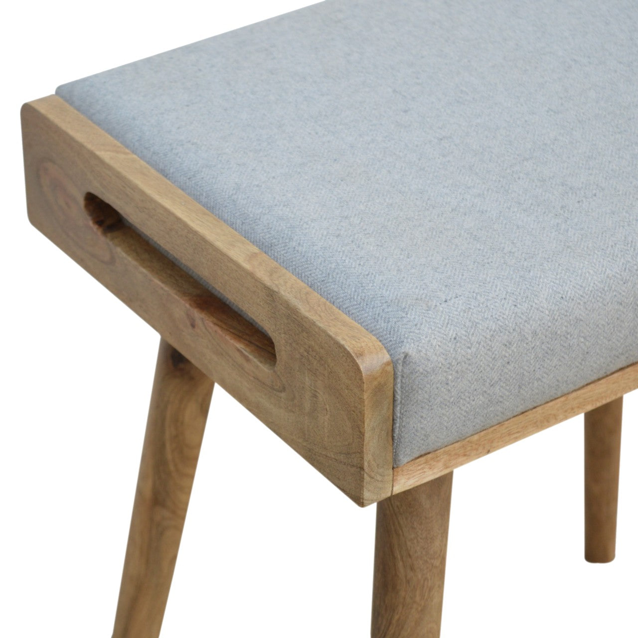 Jaya Grey Tweed Mango Wood Stool