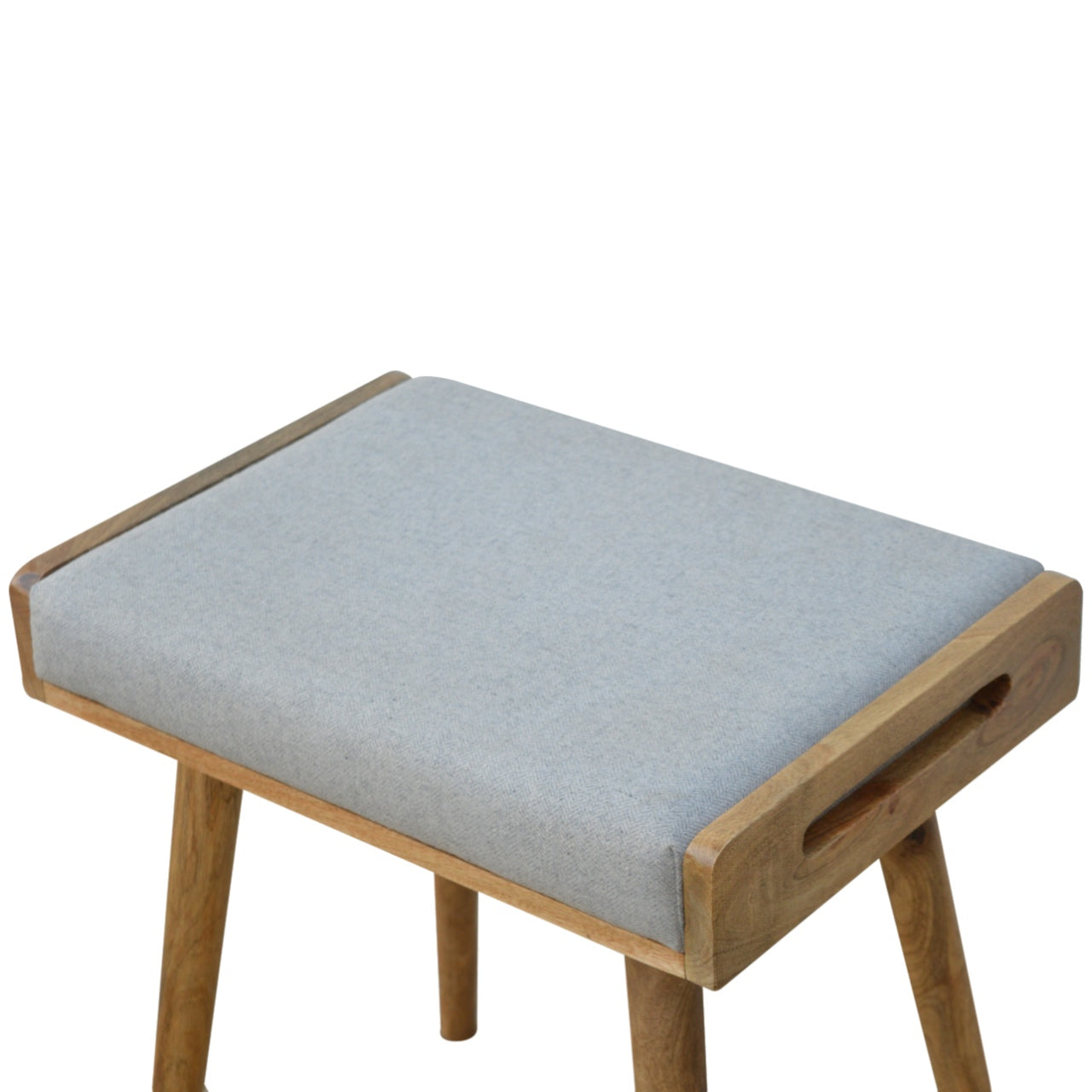 Jaya Grey Tweed Mango Wood Stool