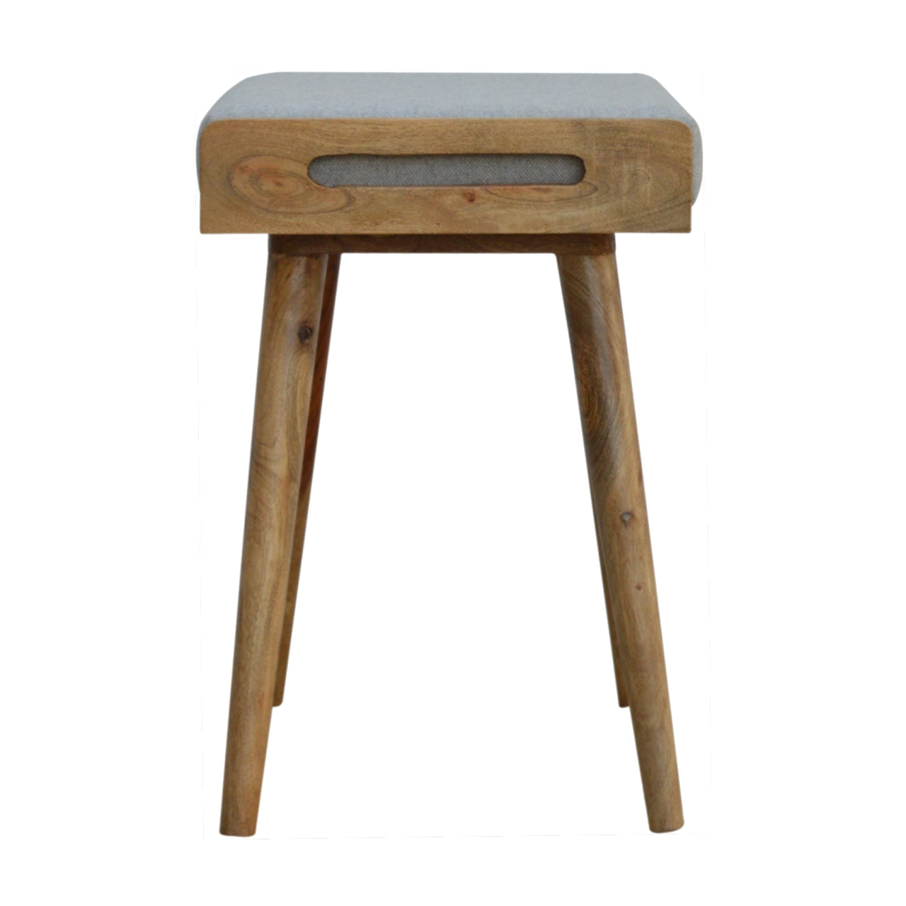 Jaya Grey Tweed Mango Wood Stool