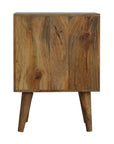 Ubud Carved Bedside Table in Oak Finish