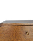 Chestnut Curve Floating Bedside Table with Double Drawer