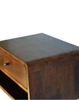 Chestnut Curve Floating Bedside Table with Single Drawer