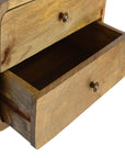 Oak Curve Floating Bedside Table with Double Drawer