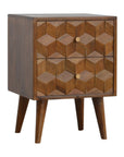 Ubud Carved Bedside Table in Chestnut Finish