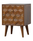 Ubud Carved Bedside Table in Chestnut Finish