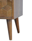 Ubud Carved Bedside Table in Chestnut Finish