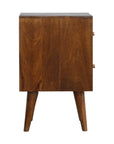 Ubud Carved Bedside Table in Chestnut Finish