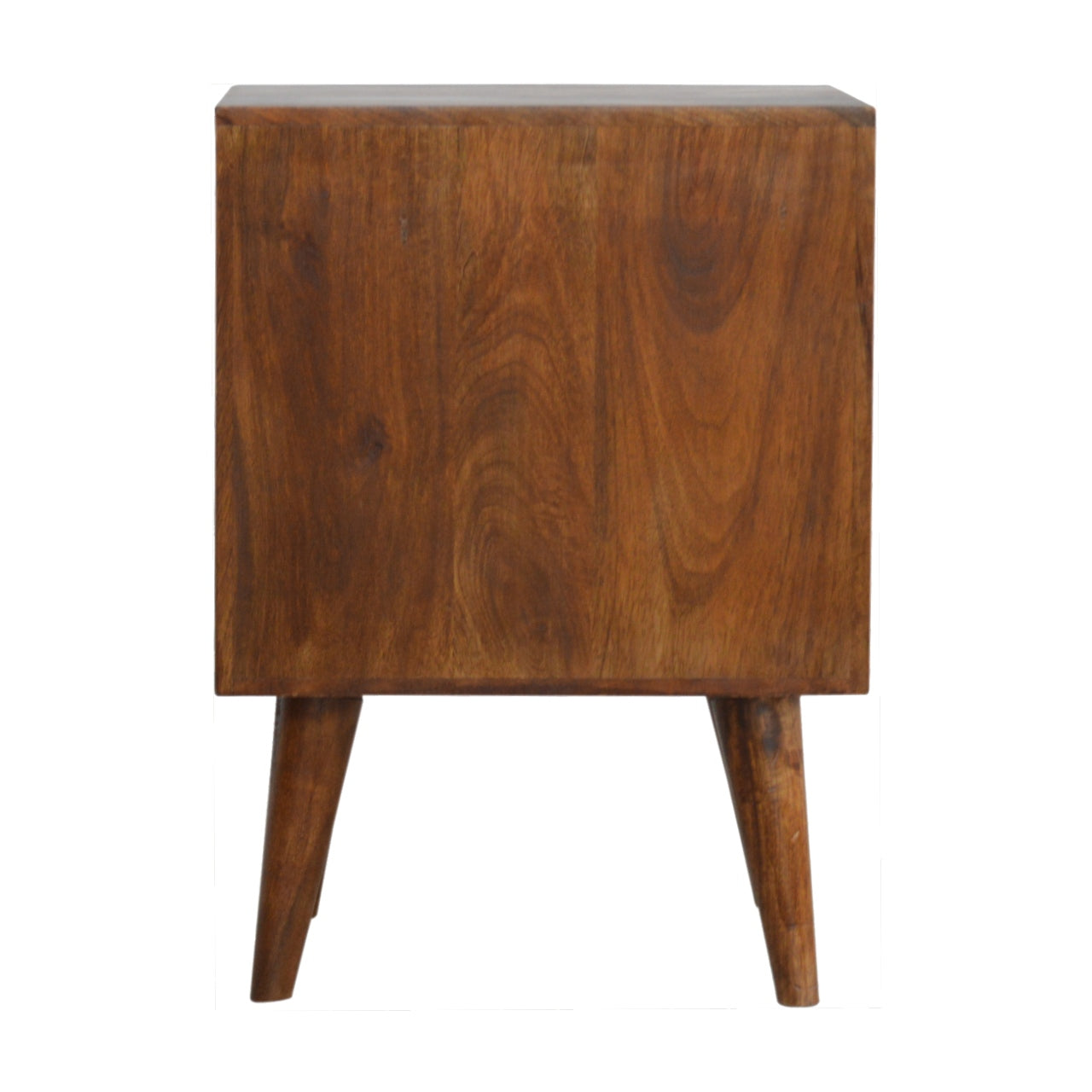 Ubud Carved Bedside Table in Chestnut Finish