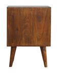 Ubud Carved Bedside Table in Chestnut Finish