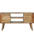 Rounded Mango Wood TV Unit with 4 Drawers