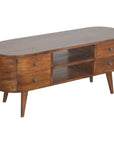 Chestnut Rounded Wooden TV Unit