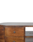 Chestnut Rounded Wooden TV Unit