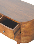 Chestnut Rounded Wooden TV Unit