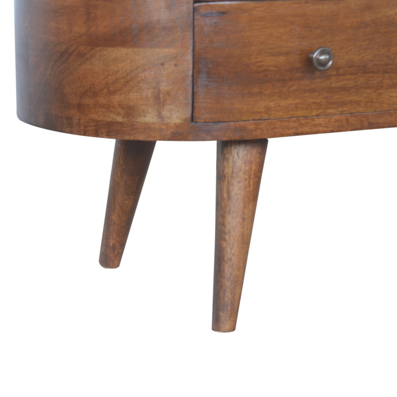 Chestnut Rounded Wooden TV Unit