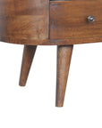 Chestnut Rounded Wooden TV Unit