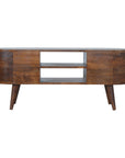 Chestnut Rounded Wooden TV Unit